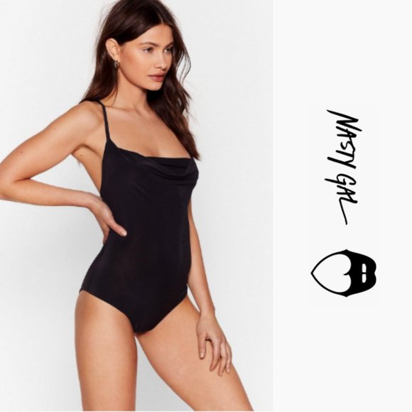 Nasty Gal Tops - At a Criss Cross Roads Slinky Cowl Bodysuit